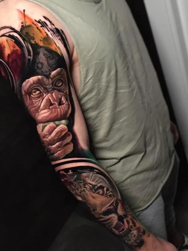 color realism tattoo auf full sleeve #39314 | Tätowierer FEDE GAS TATTOO