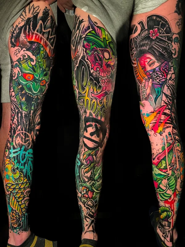 color japanese Tatuaggio su full leg #53917 | Tatuatore Катя Перец