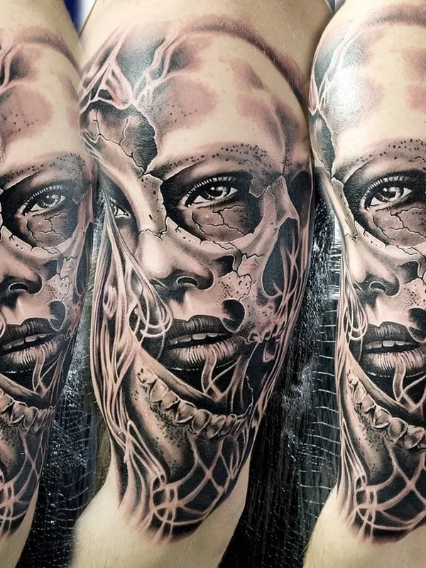 black and grey black and grey татуировка на upper arm #30152 | Тату мастер Гафуров Александр