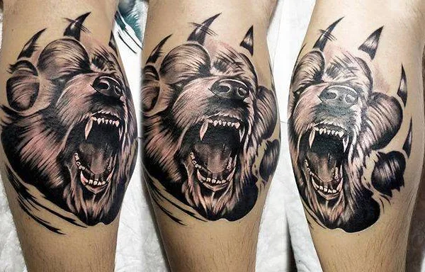 black and grey realism татуировка на calf #30146 | Тату мастер Гафуров Александр