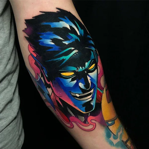 New School tattoo by Dane Grannon