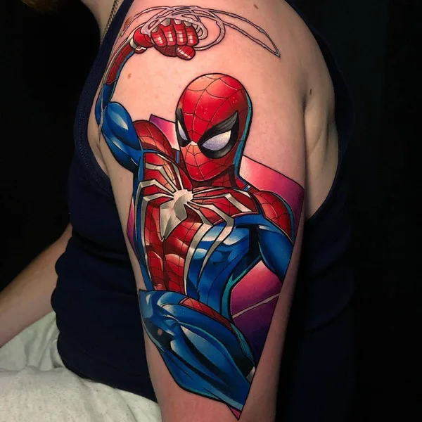 New School tattoo by Dane Grannon