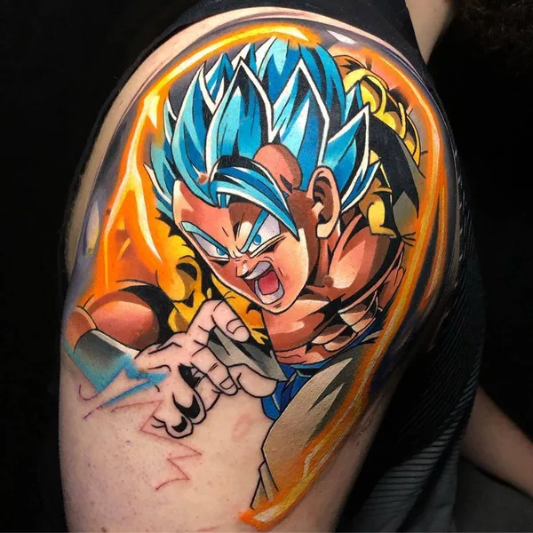 New School tattoo by Dane Grannon