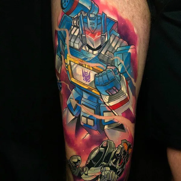 New School tattoo by Dane Grannon