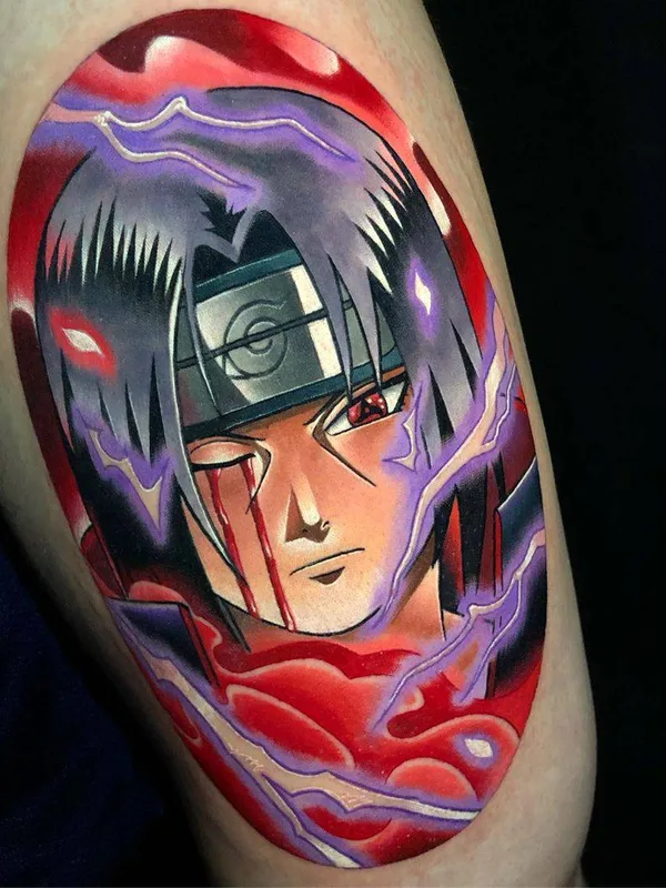 color anime tattoo on thigh #31496 | Tattoo Artist Dane Grannon