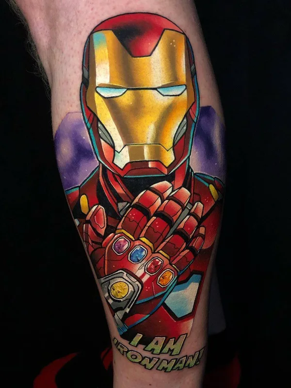 color illustrative tattoo on calf #31503 | Tattoo Artist Dane Grannon