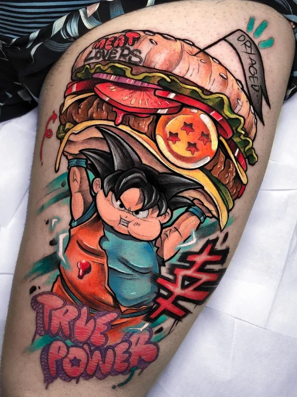 color anime Tatuaggio su thigh #40746 | Tatuatore Jokekpc