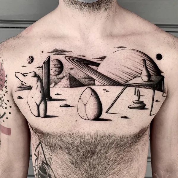 Graphic tattoo by Jacopo Uppercut in Milano