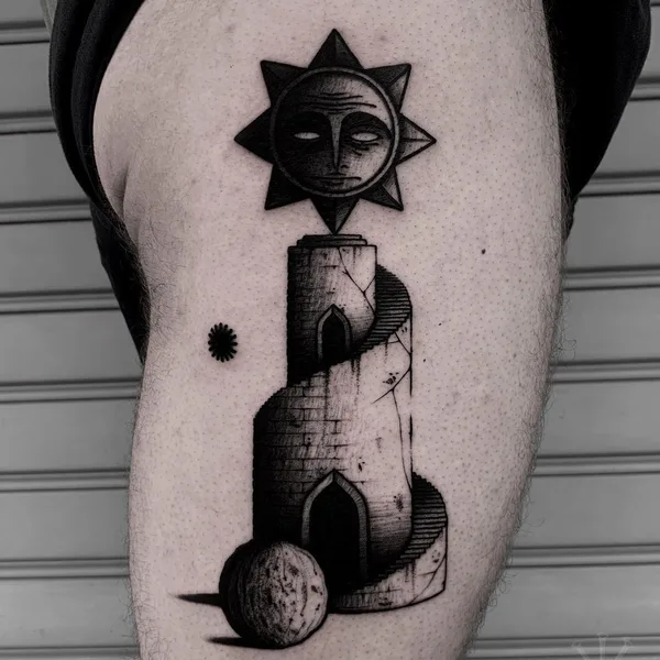 Graphic tattoo by Jacopo Uppercut in Milano