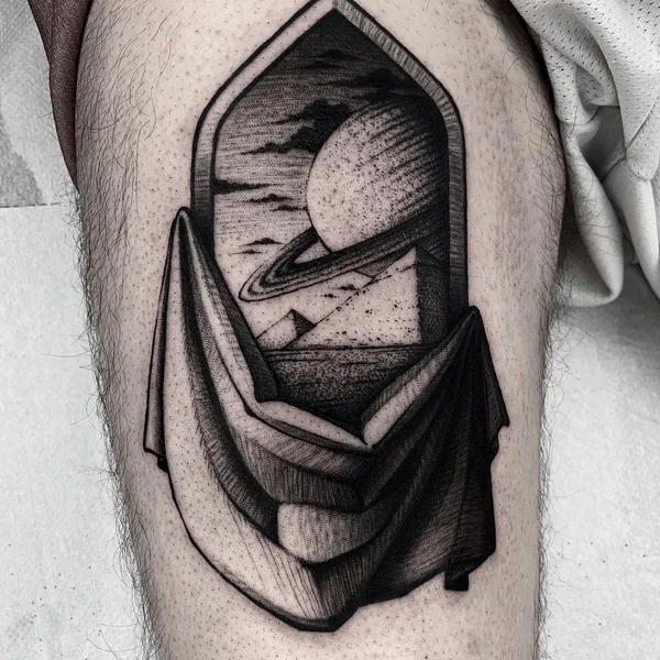 Graphic tattoo by Jacopo Uppercut in Milano