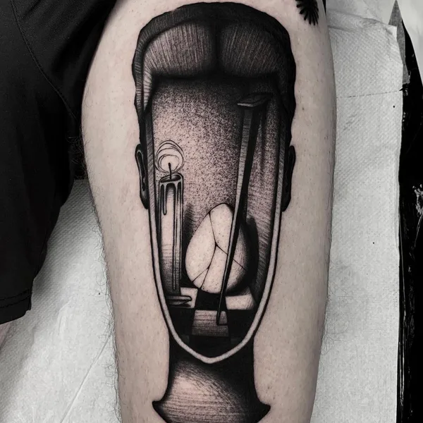 Graphic tattoo by Jacopo Uppercut in Milano