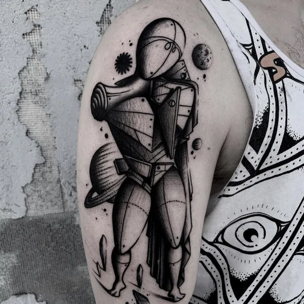 Graphic tattoo by Jacopo Uppercut in Milano