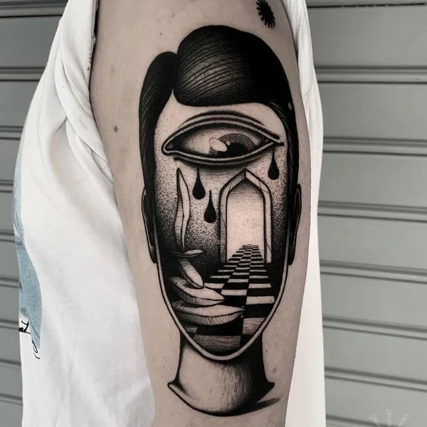 Graphic tattoo by Jacopo Uppercut in Milano