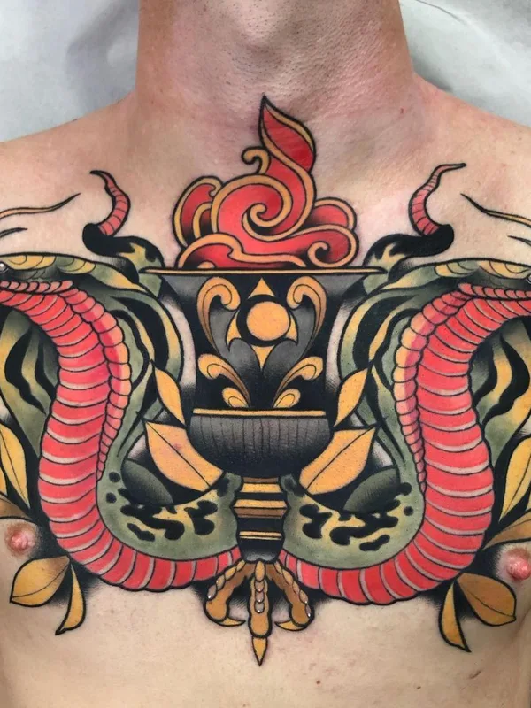 male color neo traditional татуировка на chest #40774 | Тату мастер Kike Esteras