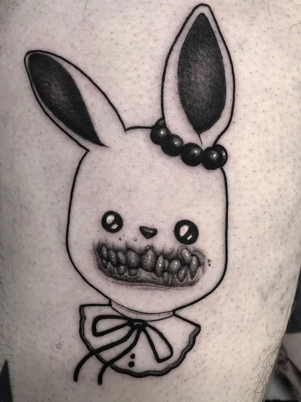 black blackwork Tatuaggio su thigh #40801 | Tatuatore El UF