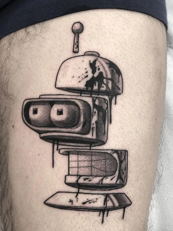 black and grey black and grey Tatuaggio su thigh #40802 | Tatuatore El UF