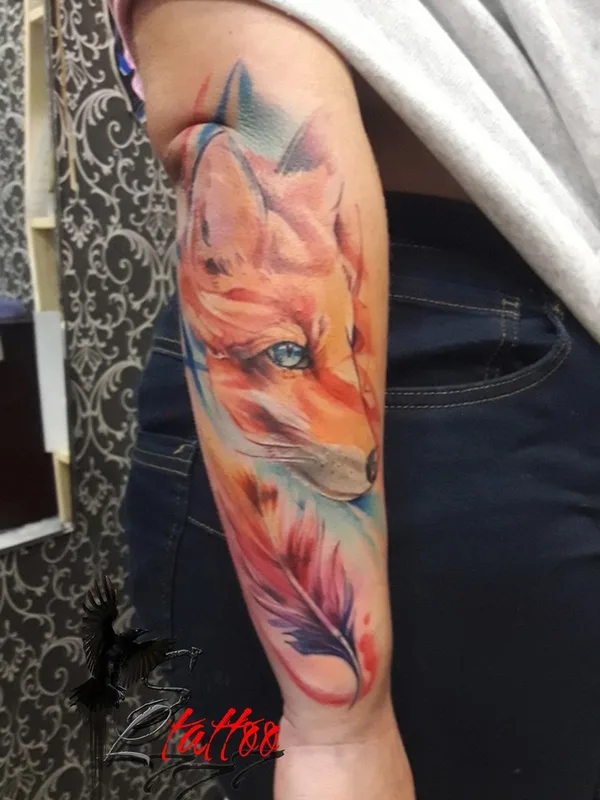 color watercolor Tatuaggio su forearm #55729 | Tatuatore елена семененко