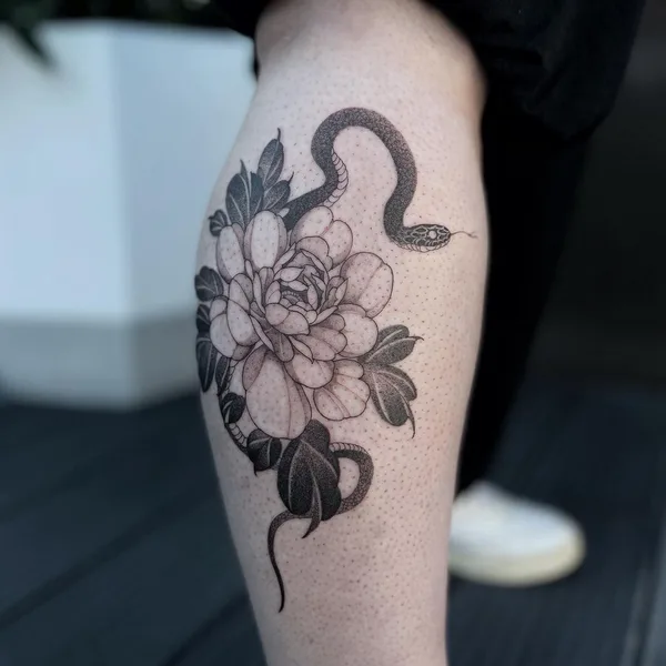 Ботаника tattoo by Niko Inky in Stuttgart