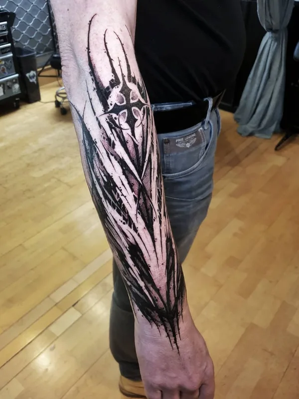 Lettering tattoo by Vladsaw in Metz