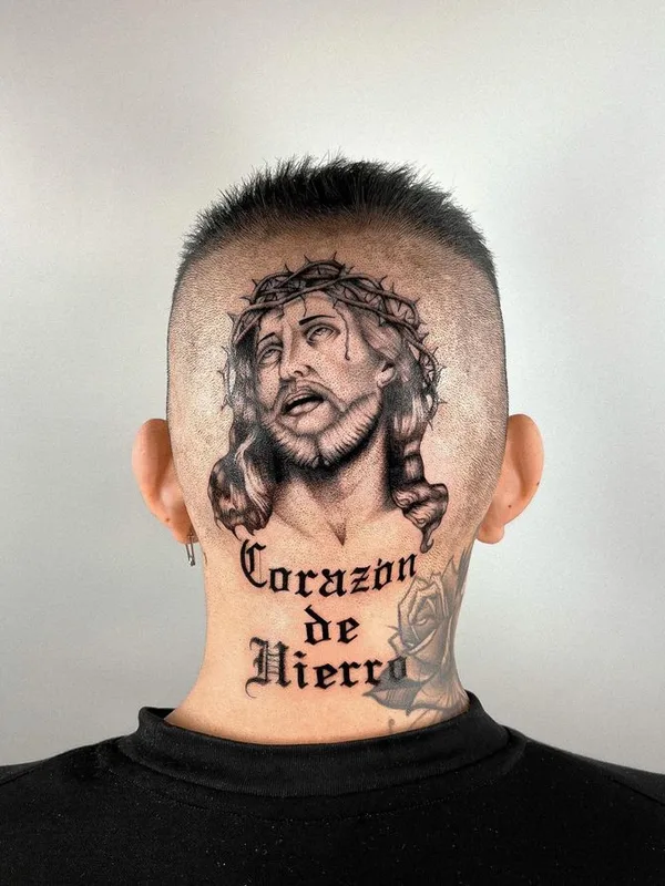 Graphic tattoo by Joshua Williams in London