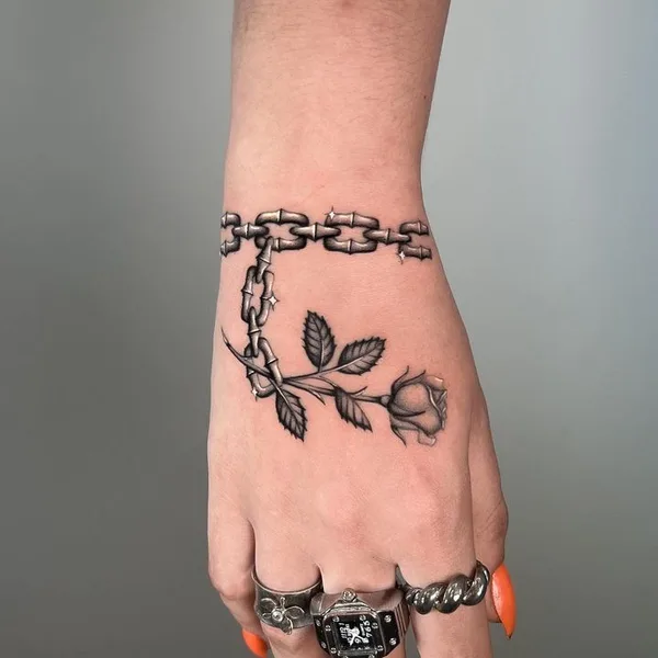 Graphic tattoo by Joshua Williams in London