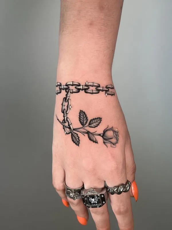 Graphic tattoo by Joshua Williams in London