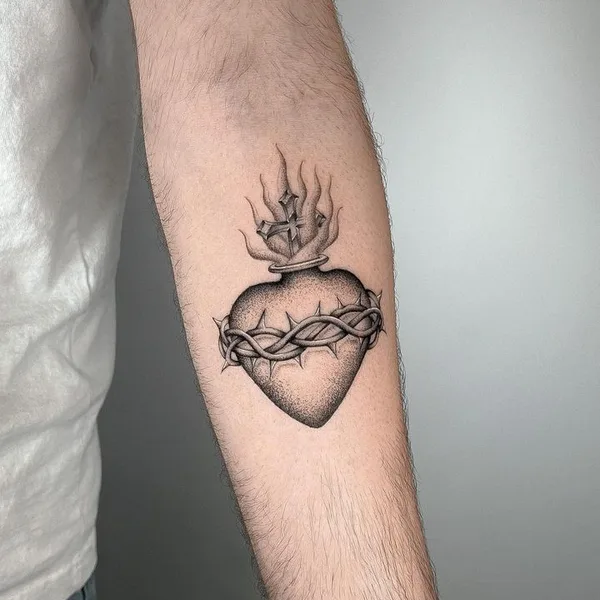 Graphic tattoo by Joshua Williams in London
