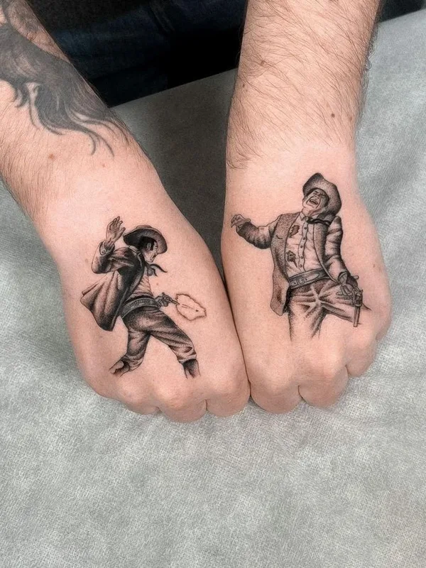 Graphic tattoo by Joshua Williams in London