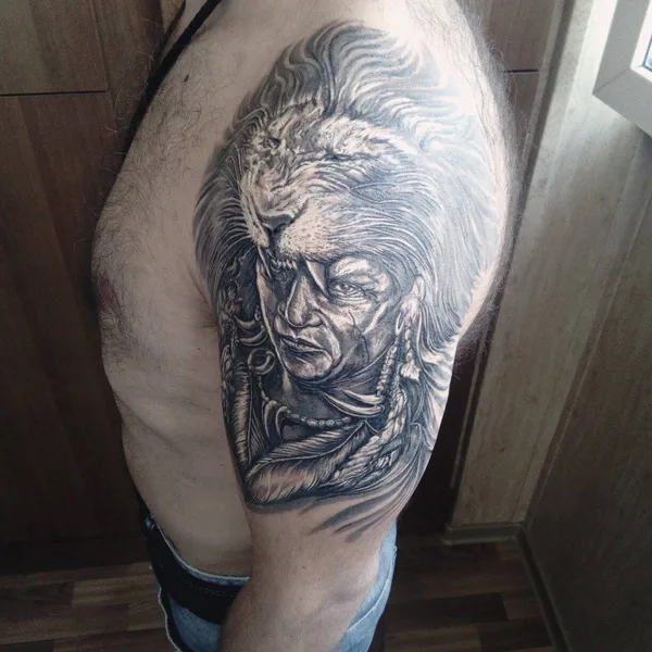 Graphic tattoo by Andrey Brendin in Воронеж