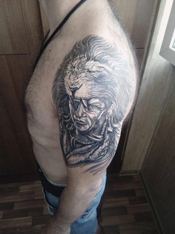 male black and grey realism Tatuaggio su upper arm #32627 | Tatuatore Andrey Brendin