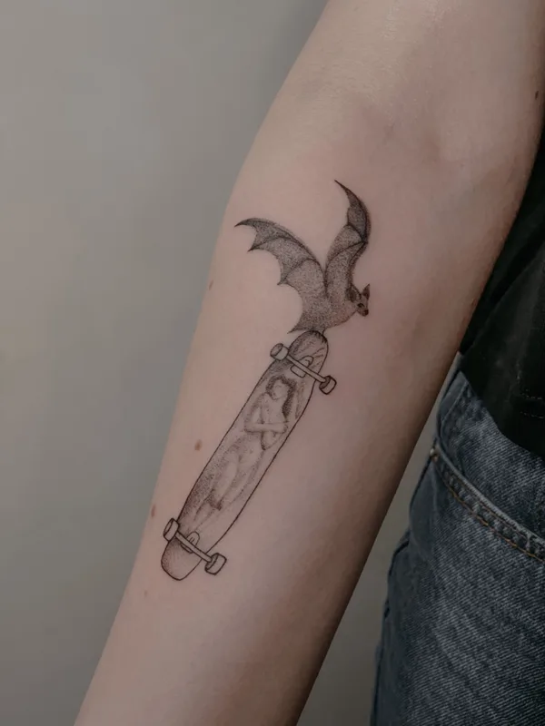 black and grey linework татуировка на forearm #59306 | Тату мастер Jenya Willow