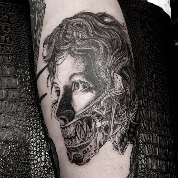 Хоррор tattoo by Jean Choir in Marseille