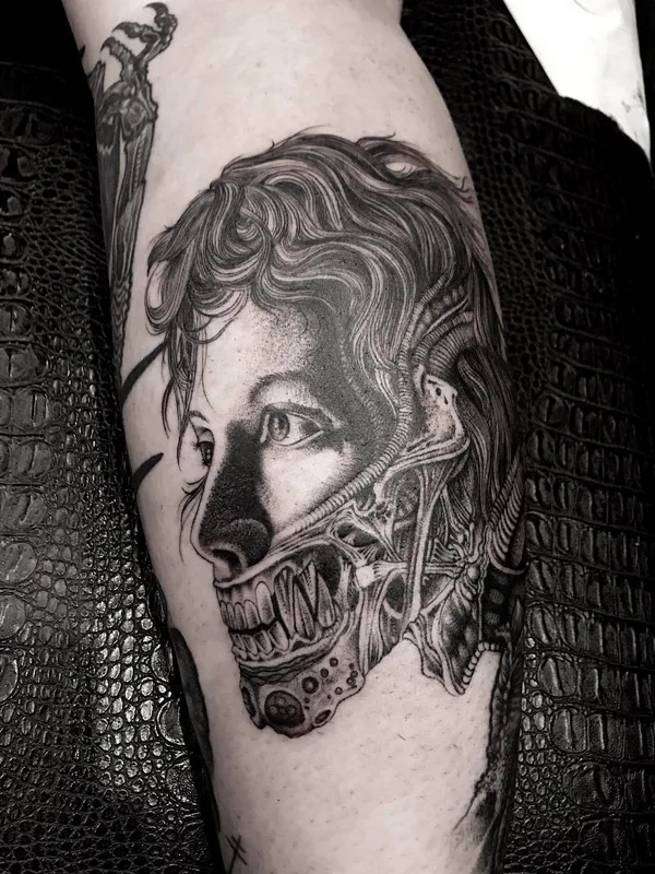 Horror tattoo by Jean Choir in Marseille