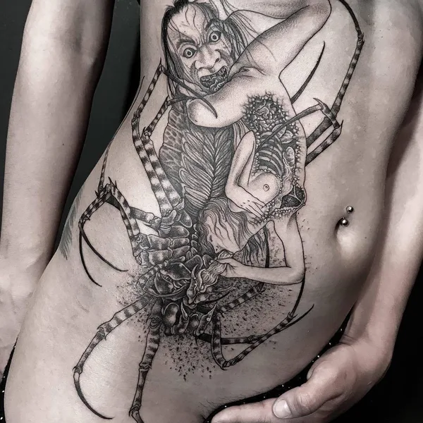 Хоррор tattoo by Jean Choir in Marseille