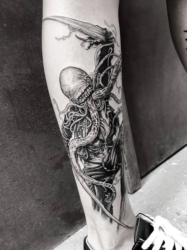 Horror tattoo by Jean Choir in Marseille