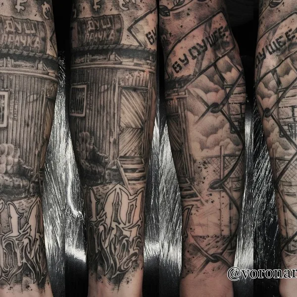 Graphic tattoo by Павел Ворон in Moscow