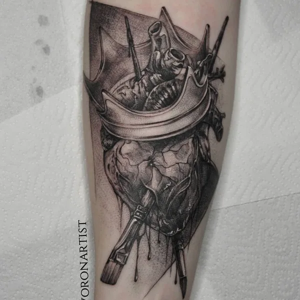 Graphic tattoo by Павел Ворон in Moscow