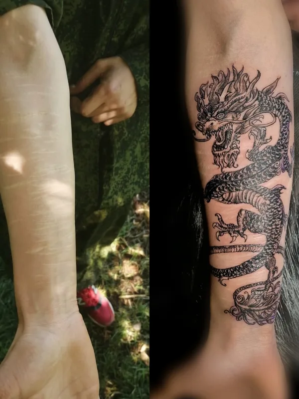 black and grey japanese татуировка на forearm #59911 | Тату мастер Антон Панков