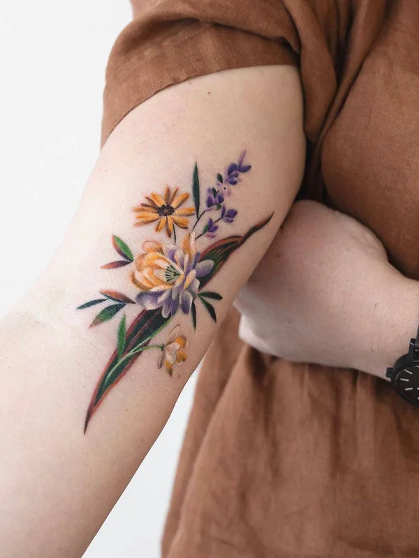 female color botanic 타투 부위 forearm #34121 | 타투이스트 Rey Jasper