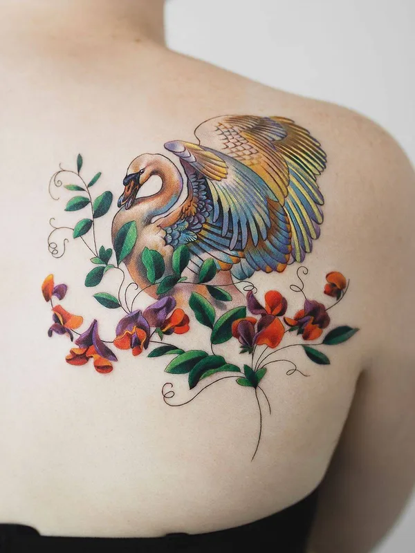 female color illustrative 타투 부위 shoulder blade #34125 | 타투이스트 Rey Jasper