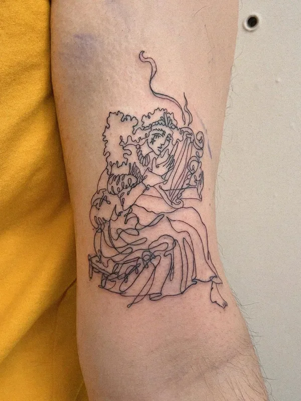 black linework tattoo auf forearm #63346 | Tätowierer Mira Mariah