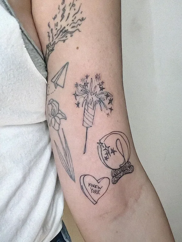 black sketch tattoo auf forearm #63342 | Tätowierer Mira Mariah