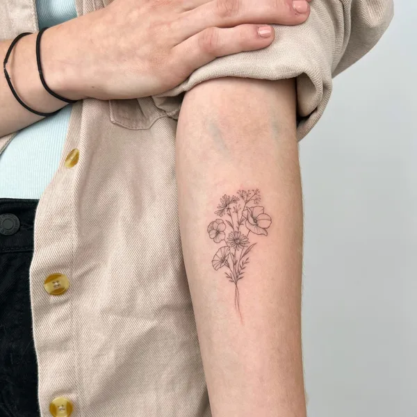 Fine Line tattoo by Carla R in New York City