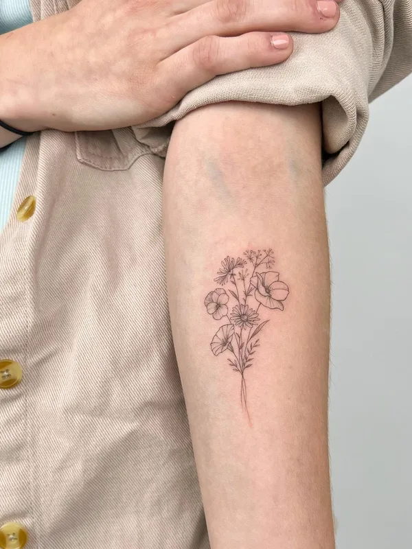 female black fineline tattoo on forearm #63357 | Tattoo Artist Carla R