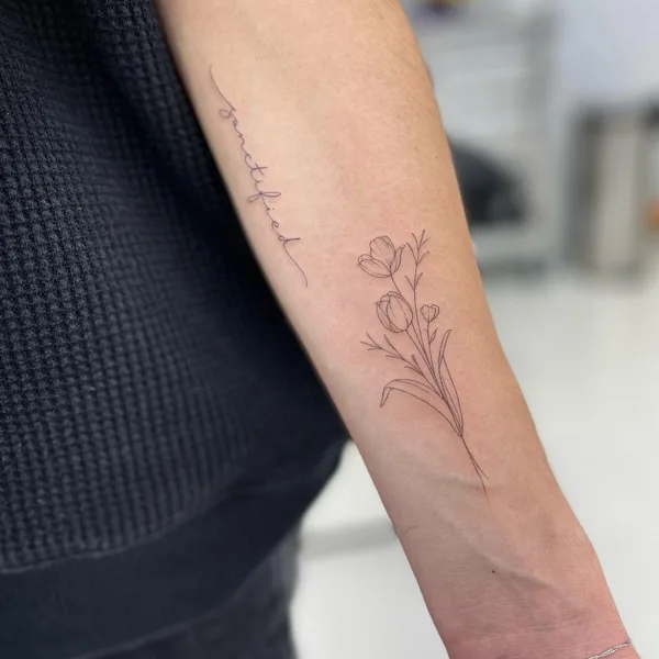 Fine Line tattoo by Carla R in New York City