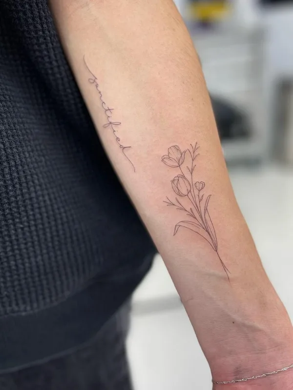 black fineline tattoo on forearm #63360 | Tattoo Artist Carla R