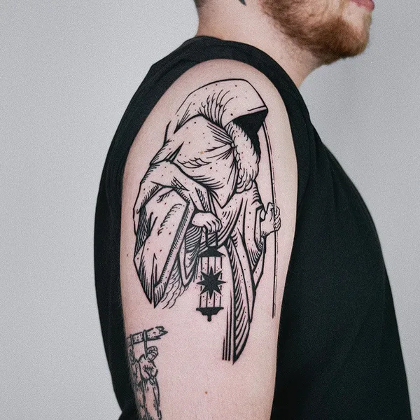 engraving tattoo by myrkur_tattoo in Oslo