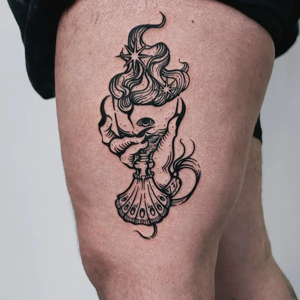 engraving tattoo by myrkur_tattoo in Oslo