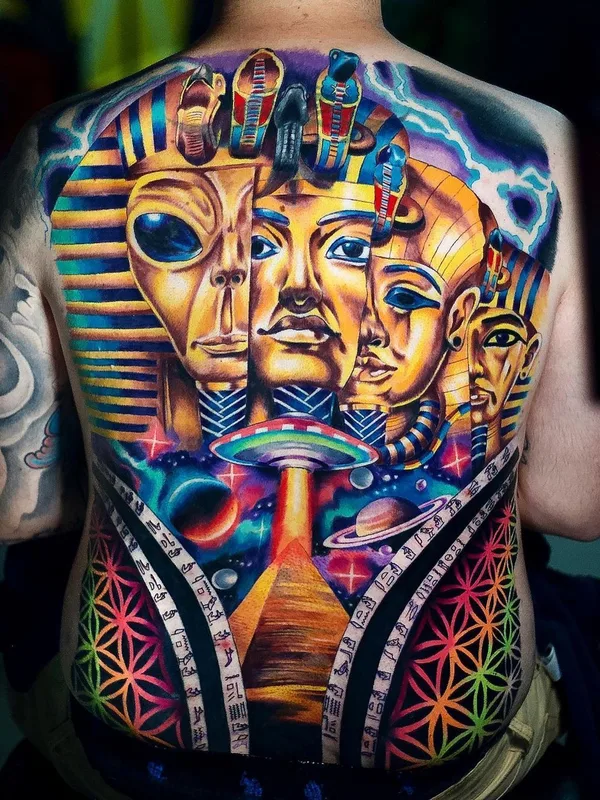 color illustrative tattoo on full back #38750 | Tattoo Artist Leonardo_tattoos