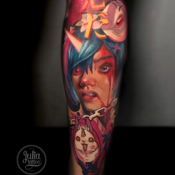 Watercolor tattoo by Julia Prozorova in Ростов-на-Дону